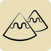 Icon Mountain. related to Native American symbol. hand drawn style. design editable vector