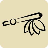 Icon Calumet. related to Native American symbol. hand drawn style. design editable vector