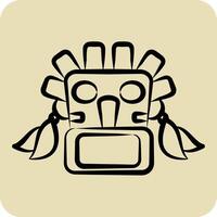 Icon Mask. related to Native American symbol. hand drawn style. design editable vector