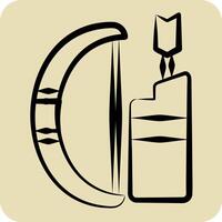 Icon Arrow and Bow. related to Native American symbol. hand drawn style. design editable vector