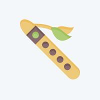 Icon Flute. related to Native American symbol. flat style. design editable vector