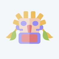 Icon Mask. related to Native American symbol. flat style. design editable vector