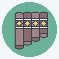 Icon Panpipe. related to Native American symbol. color mate style. design editable vector