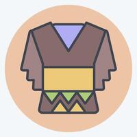 Icon Shirt. related to Native American symbol. color mate style. design editable vector