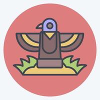Icon Totem. related to Native American symbol. color mate style. design editable vector
