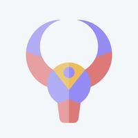 Icon Bull Skull. related to Native American symbol. flat style. design editable vector
