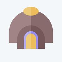 Icon Hut. related to Native American symbol. flat style. design editable vector