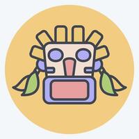 Icon Mask. related to Native American symbol. color mate style. design editable vector
