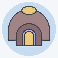 Icon Hut. related to Native American symbol. color mate style. design editable vector