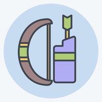 Icon Arrow and Bow. related to Native American symbol. color mate style. design editable vector