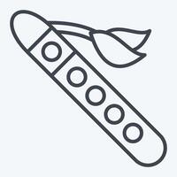 Icon Flute. related to Native American symbol. line style. design editable vector
