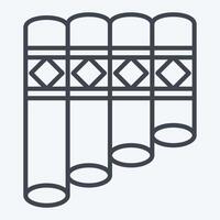 Icon Panpipe. related to Native American symbol. line style. design editable vector