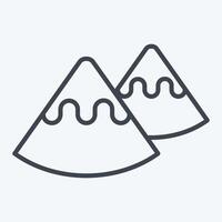 Icon Mountain. related to Native American symbol. line style. design editable vector