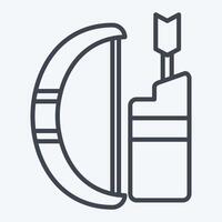 Icon Arrow and Bow. related to Native American symbol. line style. design editable vector