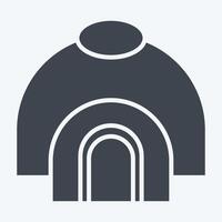 Icon Hut. related to Native American symbol. glyph style. design editable vector