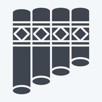 Icon Panpipe. related to Native American symbol. glyph style. design editable vector