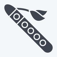 Icon Flute. related to Native American symbol. glyph style. design editable vector