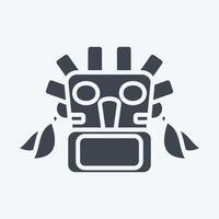 Icon Mask. related to Native American symbol. glyph style. design editable vector