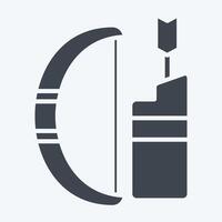 Icon Arrow and Bow. related to Native American symbol. glyph style. design editable vector