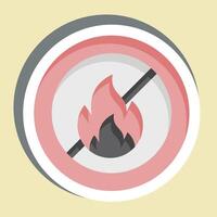 Sticker Fireproof. related to Fabric symbol. simple design editable vector