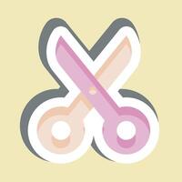 Sticker Scisccors. related to Fabric symbol. simple design editable vector