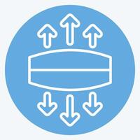 Icon Stretch. related to Fabric symbol. blue eyes style. simple design editable vector