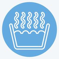 Icon Hot Water Bucket. related to Fabric symbol. blue eyes style. simple design editable vector