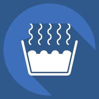 Icon Hot Water Bucket. related to Fabric symbol. long shadow style. simple design editable vector