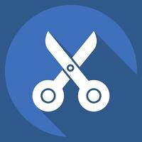 Icon Scisccors. related to Fabric symbol. long shadow style. simple design editable vector