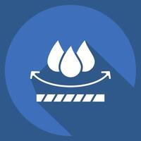Icon Waterproof. related to Fabric symbol. long shadow style. simple design editable vector