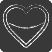 Icon Heart Pillow. related to Fabric symbol. chalk Style. simple design editable vector