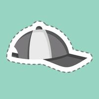 Sticker line cut Cap. related to Fabric symbol. simple design editable vector
