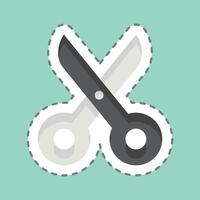 Sticker line cut Scisccors. related to Fabric symbol. simple design editable vector