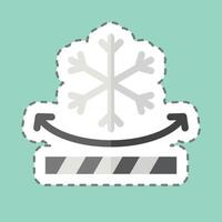 Sticker line cut Snow Resistant. related to Fabric symbol. simple design editable vector