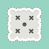 Sticker line cut Easter Wishes. related to Fabric symbol. simple design editable vector