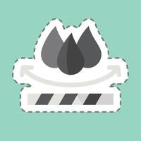 Sticker line cut Waterproof. related to Fabric symbol. simple design editable vector