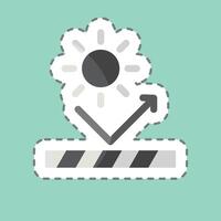 Sticker line cut UV Protection. related to Fabric symbol. simple design editable vector