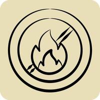 Icon Fireproof. related to Fabric symbol. hand drawn style. simple design editable vector