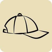 Icon Cap. related to Fabric symbol. hand drawn style. simple design editable vector