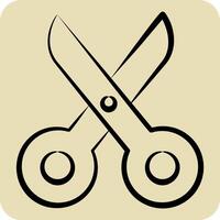 Icon Scisccors. related to Fabric symbol. hand drawn style. simple design editable vector