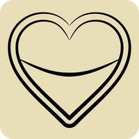Icon Heart Pillow. related to Fabric symbol. hand drawn style. simple design editable vector