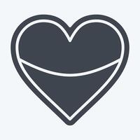 Icon Heart Pillow. related to Fabric symbol. glyph style. simple design editable vector