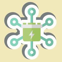 Sticker Grid Energy Storage. related to Energy Storage symbol. editable vector