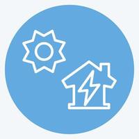Icon Distributed Generation. related to Energy Storage symbol. blue eyes style vector
