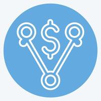 Icon Off Peak Pricing. related to Energy Storage symbol. blue eyes style. editable vector