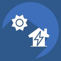 Icon Distributed Generation. related to Energy Storage symbol. long shadow style vector
