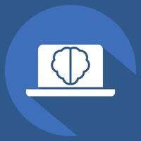 Icon Intelligent Software. related to Energy Storage symbol. long shadow style. editable vector
