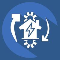 Icon Off the Grid. related to Energy Storage symbol. long shadow style. editable vector