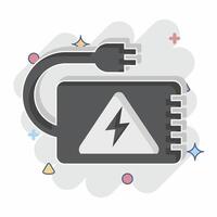 Icon Back Up Power. related to Energy Storage symbol. comic style. editable vector