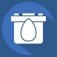 Icon Salt Water Battery. related to Energy Storage symbol. long shadow style. editable vector